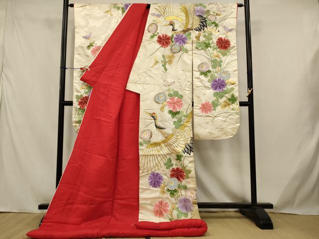 平和屋の平和屋本店●色打掛　和装　婚礼　結婚式　花嫁　神社挙式　総刺繍　飛鶴花文　金銀糸　逸品　AABJ5836ou｜アングル2