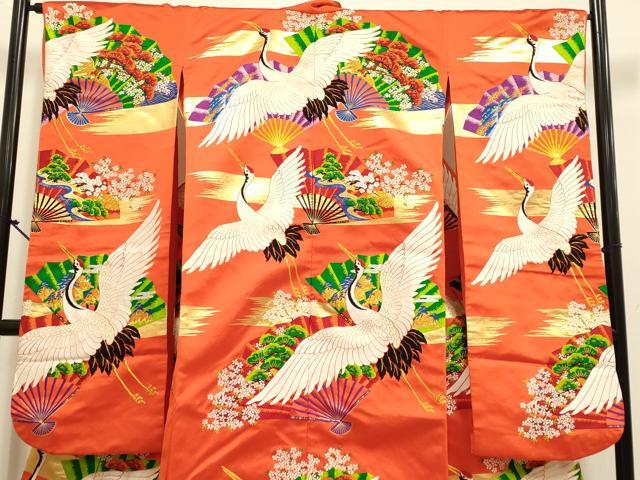 平和屋の平和屋本店●色打掛　お引きずり　和装　婚礼　結婚式　花嫁　神社挙式　唐織　飛鶴扇花文　金銀糸　逸品　DABH4667du｜アングル3