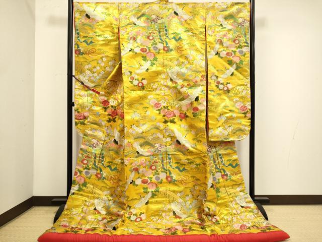 平和屋本店●色打掛　お引きずり　和装　婚礼　結婚式　花嫁　神社挙式　御所車飛鶴花文　逸品　DABH4673du