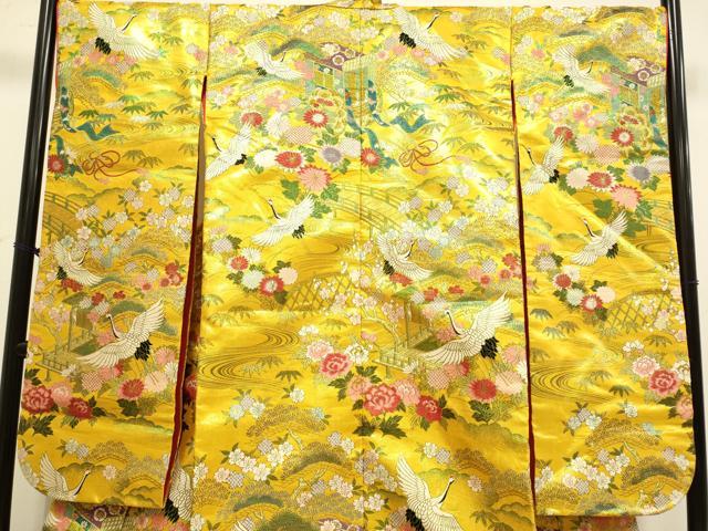 平和屋の平和屋本店●色打掛　お引きずり　和装　婚礼　結婚式　花嫁　神社挙式　御所車飛鶴花文　逸品　DABH4673du｜アングル3