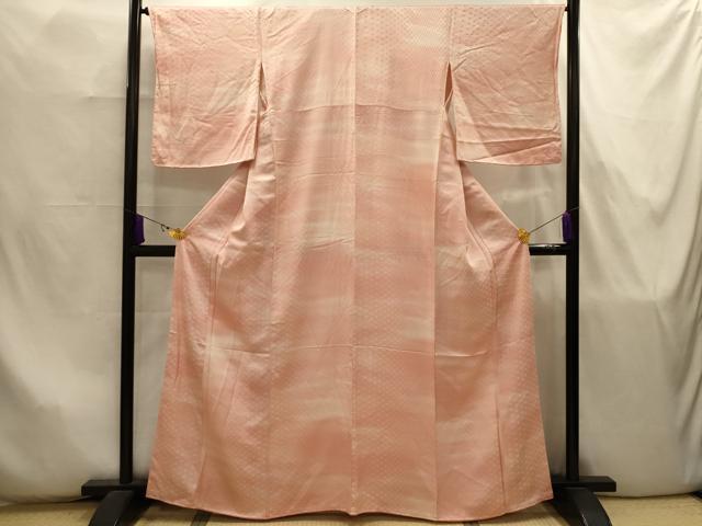 平和屋着物■上質な小紋 変わり菱地紋 暈し染め 正絹 逸品 AABJ7899sx