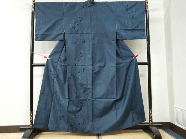 平和屋着物●訪問着　本場大島紬　9マルキ　舞蝶枝梅文　正絹　逸品　CABI3228yc