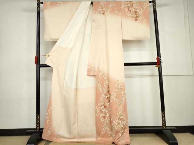平和屋着物●訪問着　駒刺繍　枝垂れ桜文　暈し染め　金彩　正絹　逸品　AABL0120cs heiwaya-11241649 平和屋 サンプル画像2