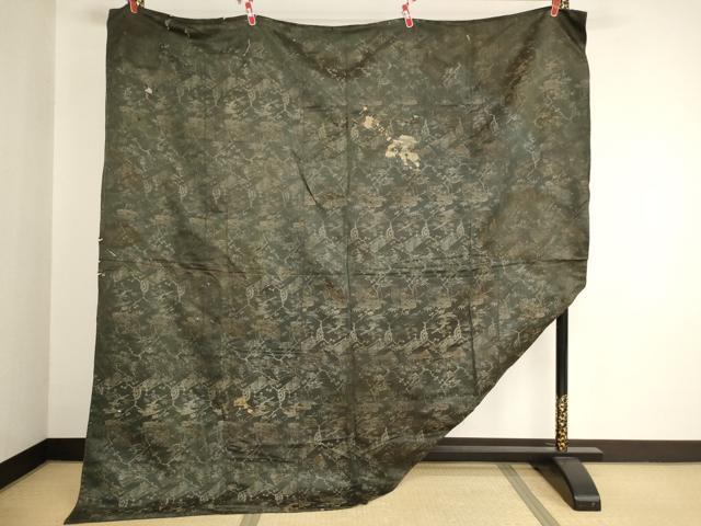 平和屋本店▼打敷 内敷 飛鶴花文 法衣 寺院 仏具 仏教 僧侶 神職 装束 AABK9016ja