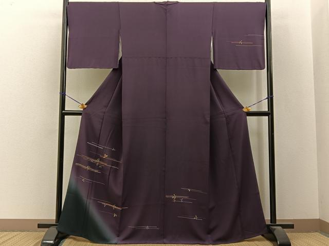 平和屋着物■訪問着　駒刺繍　南天文　暈し染め　正絹　逸品　BAAY3341hj