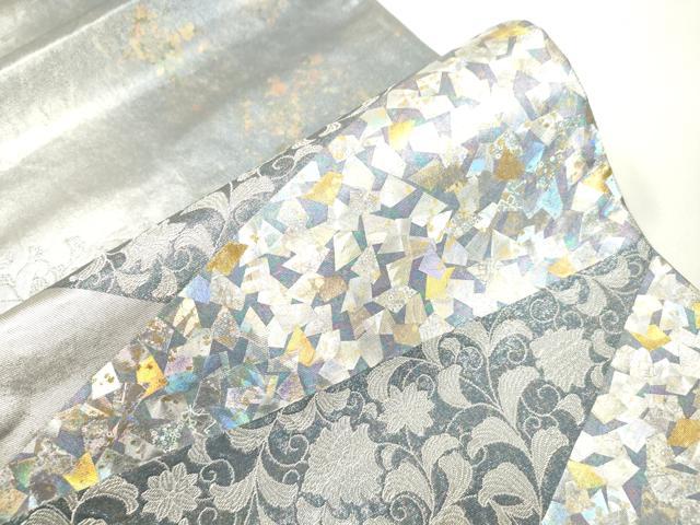 平和屋着物●金彩友禅作家　金彩の魔術師　堀省平　金煌織　六通柄袋帯　切嵌更紗花文　金銀彩　引箔　正絹　逸品　CABK8521dy heiwaya-11243389 平和屋 サンプル画像3