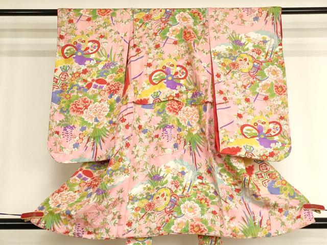 平和屋着物[]アンティーク 大正ロマン 七五三 女の子 3歳 祝着 一つ身 花鼓文 正絹 逸品 AABJ5648ja