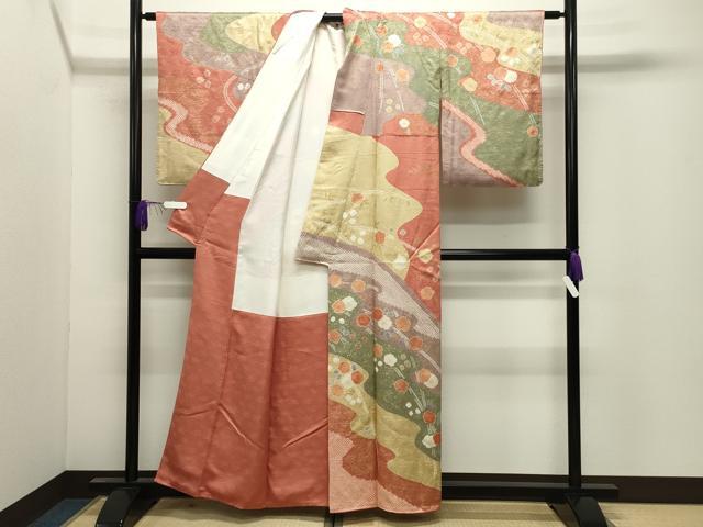 平和屋の平和屋着物●訪問着　絞り　舞桜文　金彩　正絹　逸品　CABI0732gh｜アングル2