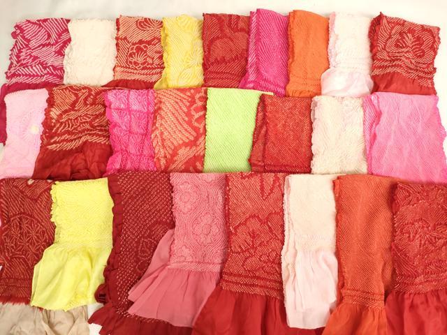 平和屋着物[]七五三　女の子　和装小物　帯揚げ25枚セット　総絞り　中抜き絞り　正絹　逸品　AABJ5369ja