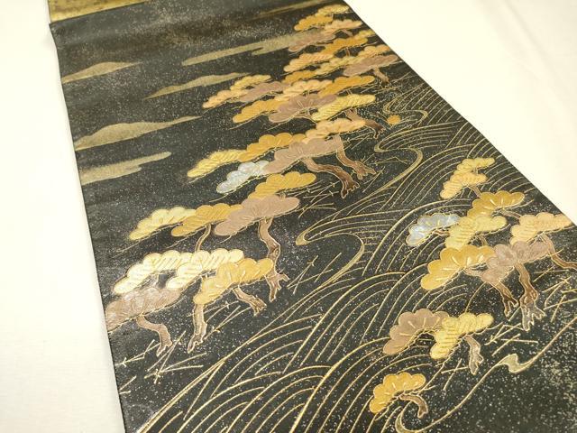 平和屋の平和屋着物▼太鼓柄袋帯 螺鈿 流水松文 金彩 引箔 正絹 逸品 DABH7828fe｜アングル2