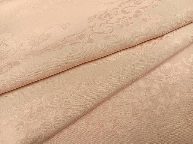 平和屋着物●上質な色無地　花唐草地紋　洗柿色　正絹　逸品　AABL1253ph