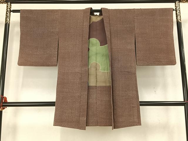 Haori - 平和屋着物▽長羽織　立涌文　正絹　逸品　AAAX5226fy