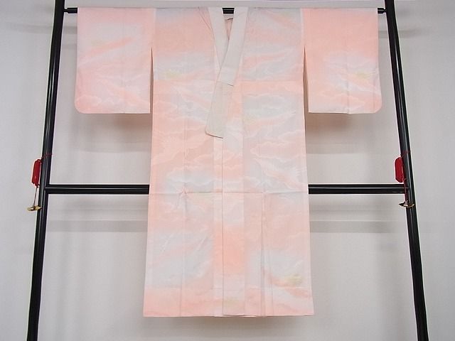 平和屋着物■長襦袢 無双仕立て 飛鶴地紋 暈し染め B-jd3336