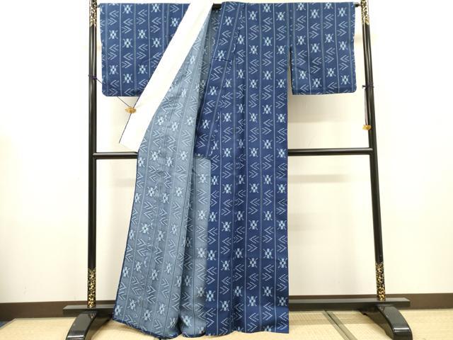 平和屋着物▽小紋　単衣　絣絵間道　洗える着物　DABG5703fe heiwaya-11254074 平和屋 サンプル画像3