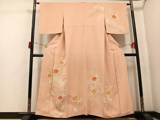 平和屋着物●訪問着　枝椿文　金彩　正絹　逸品　AABJ8414ph