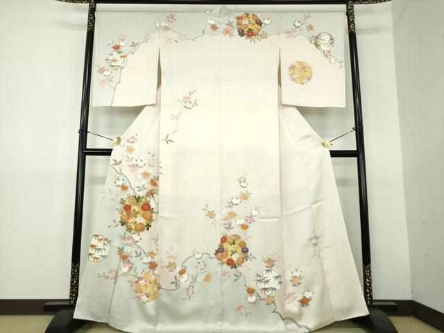 平和屋着物●訪問着　吉祥花丸文　金彩　ますいわ屋扱い　正絹　逸品　DABG8455ps