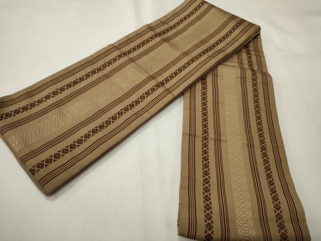 平和屋着物●本場筑前博多織　半幅帯　献上柄　正絹　逸品　CABF0392ak