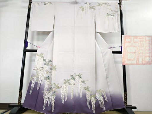 平和屋本店■極上 名門染元 秀美 十日町友禅 龍谷 訪問着 藤花房 暈し染め 逸品 DZAA4013kh5 平和屋本店■極上 名門染元 秀美 十日町友禅 龍谷 訪問着 藤花房 暈し染め 逸品 DZAA4013kh5