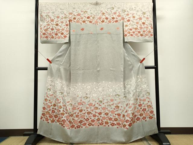 平和屋着物●訪問着　作家物　舞梅文　金彩　正絹　逸品　CABJ2456ze
