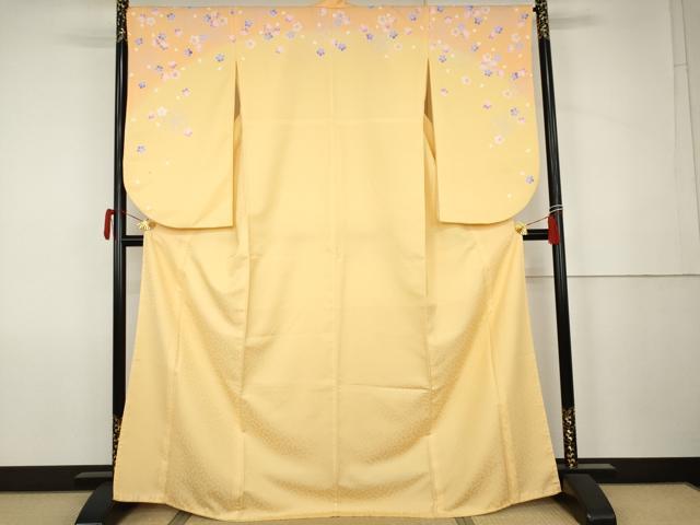 平和屋着物●小振袖　二尺袖　舞桜　暈し染め　洗える着物　AABK1724cs