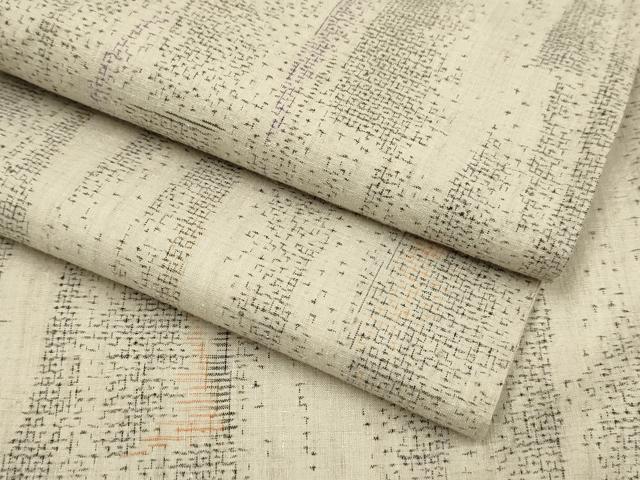 平和屋着物▽本場結城紬　単衣　100亀甲　短冊文　正絹　逸品　DABH4686du