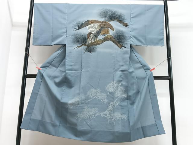 平和屋着物■男性 長襦袢 無双仕立て 鷹 金彩 洗える着物 CABJ8165xe