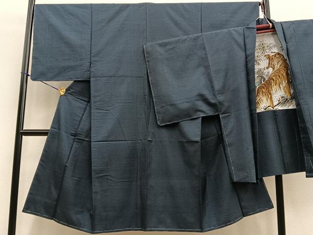 平和屋着物■男性 本場大島紬 アンサンブル 100亀甲 正絹 逸品 未使用 BAAS7467xa