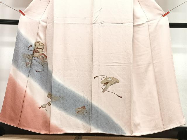 平和屋の平和屋着物■訪問着　貝桶花文　暈し染め　金彩　正絹　逸品　CABJ8361xe｜アングル3