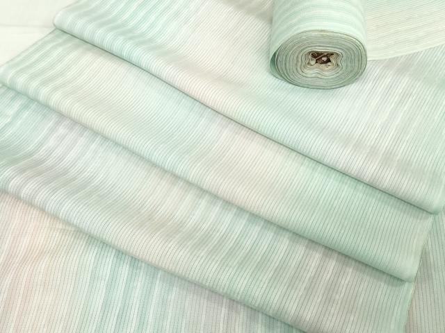 平和屋着物＊夏物　小紋　反物　着尺　縦絽　五泉　霞文　暈し染め　逸品　未使用...