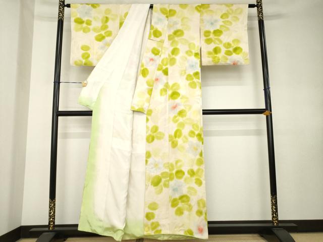 平和屋の平和屋着物●上質な小紋　地紋起こし　草花文　正絹　逸品　AABK7412ck｜アングル3