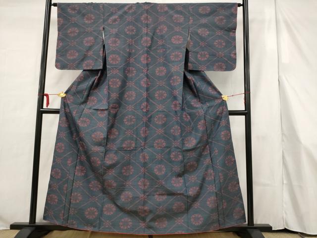 平和屋着物■本場大島紬　天井花文　正絹　逸品　AAAS6773st