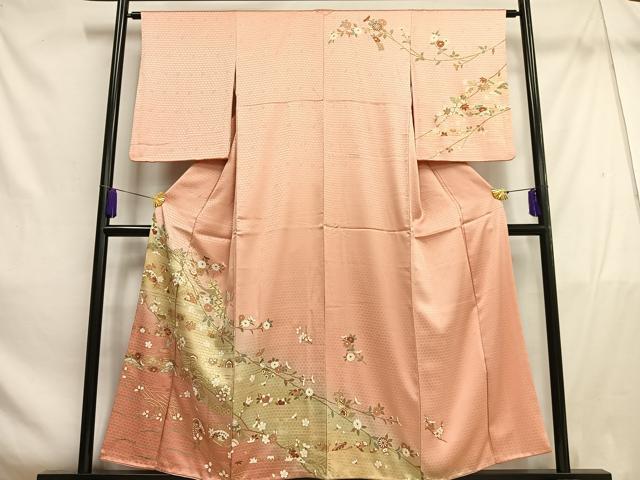 平和屋着物■訪問着　短冊花文　暈し染め　金彩　正絹　逸品　AABE3323oa