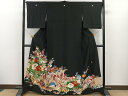 平和屋着物■豪華黒留袖 作家物 花鳥文 金彩 正絹 逸品 CAAR6318kb