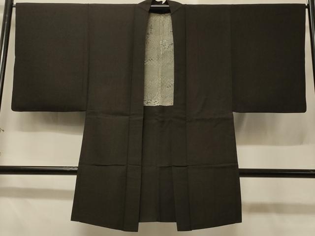 平和屋着物＃男性　長羽織　霞文　正絹　逸品　CABD7647in