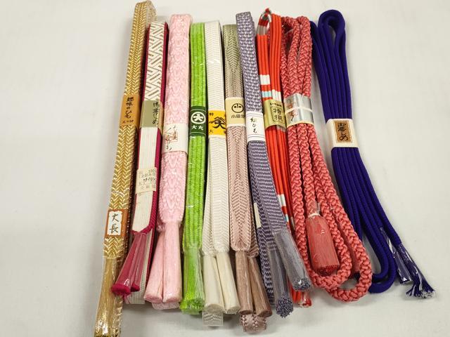 Rakuten - 平和屋着物●和装小物　帯締め10本セット　組紐　笹浪組　金糸　小田急・大丸扱い　丈長あり　逸品　未使用　DABC1216zzz