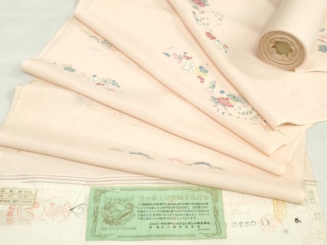 平和屋着物＊夏物　小紋　反物　着尺　絽　型染め　草花文　皇室献上品製織工場謹...