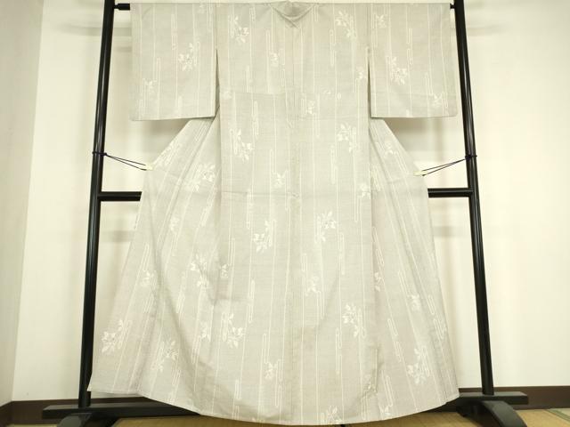 平和屋の平和屋着物▽本塩沢　単衣　草花間道　110亀甲　正絹　逸品　DABH6278az｜アングル2
