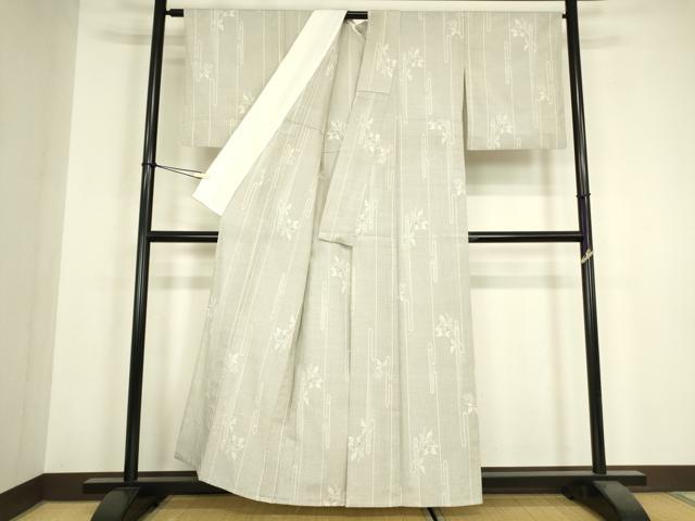 平和屋の平和屋着物▽本塩沢　単衣　草花間道　110亀甲　正絹　逸品　DABH6278az｜アングル3
