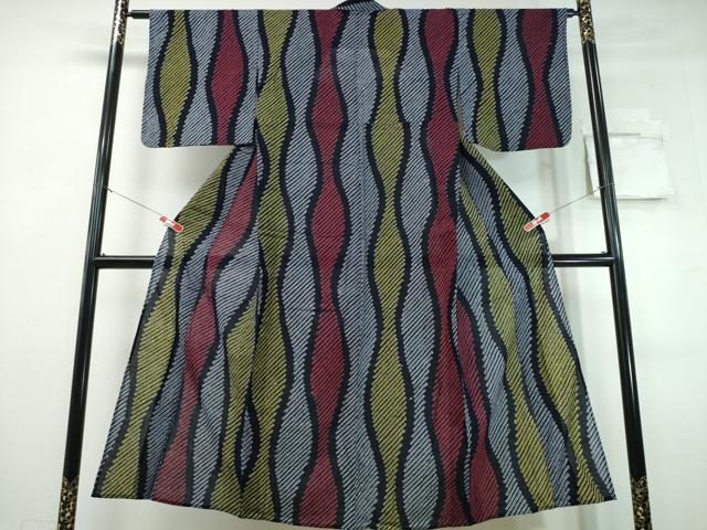 平和屋着物∴夏物　浴衣　有松鳴海絞り　立涌文　綿　逸品　CABJ0348ng