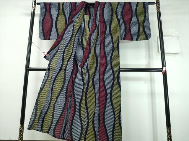 平和屋の平和屋着物∴夏物　浴衣　有松鳴海絞り　立涌文　綿　逸品　CABJ0348ng｜アングル2