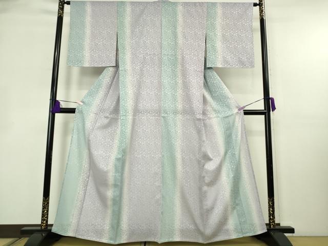 平和屋着物＊極上　夏物　小紋　唐草紋紗　間道　暈し染め　逸品　DZAB8539kh6