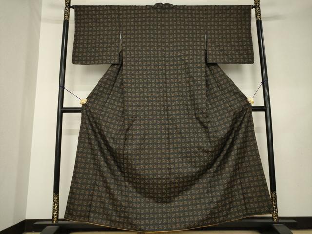 平和屋の平和屋着物●本場縞大島紬　瓢箪　正絹　逸品　AABL2108ck｜アングル2