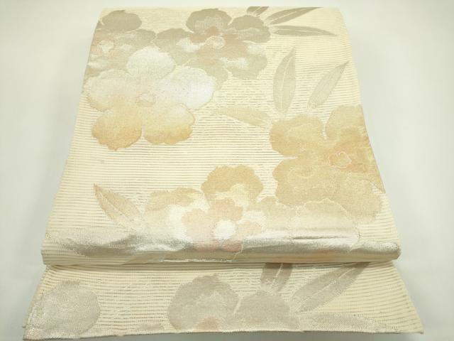 平和屋着物＊夏物　六通柄袋帯　草花文　金銀彩　正絹　逸品　CABG7313rv