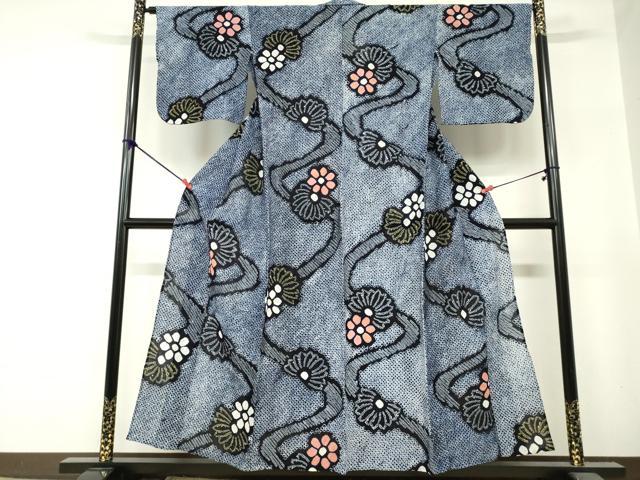 平和屋着物∴夏物　浴衣　有松鳴海絞り　流水花文　綿　逸品　DABI8626cd