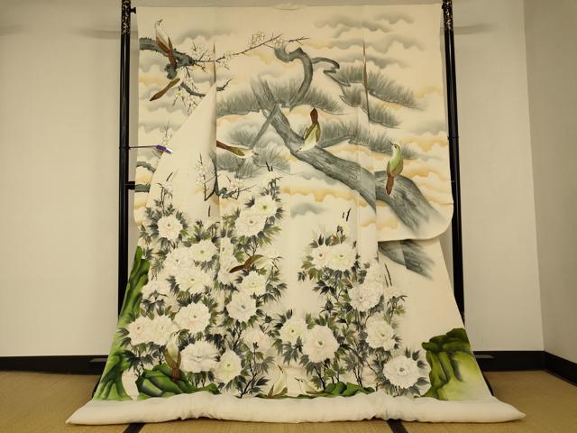 平和屋本店●色打掛　和装　婚礼　結婚式　花嫁　神社挙式　作家物　花鳥梅松文　逸品　AABK8325fw