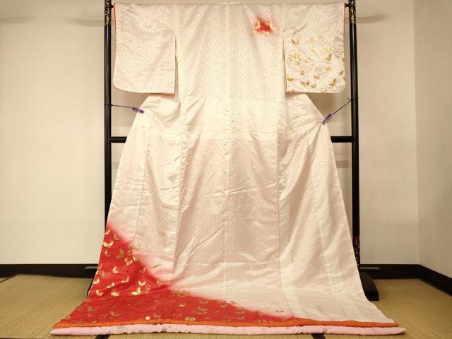 平和屋本店●お引きずり・お引き摺り　訪問着　和装　舞台　舞妓　芸妓　芸者　衣装　舞蝶文　暈し染め　金彩　AABK8311fw