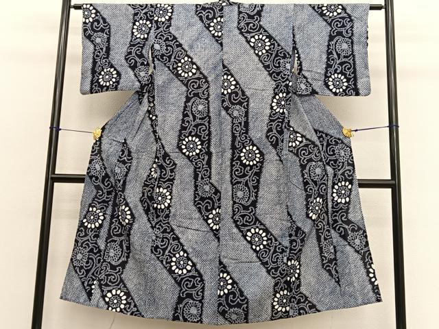 平和屋着物∴夏物　浴衣　有松鳴海絞り　花唐草文　綿　逸品　BAAX7440hv