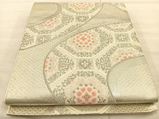 Rakuten - 平和屋着物◎六通柄袋帯　唐織　蜀江正倉院花文　銀糸　正絹　逸品　BAAT8673if
