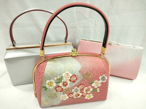 平和屋着物▼和装小物 和装バッグまとめて3点 ハンドバッグ 刺繍 桜 スクエア型 金銀糸 逸品 CAAS9894ju 平和屋着物▼和装小物 和装バッグまとめて3点 ハンドバッグ 刺繍 桜 スクエア型 金銀糸 逸品 CAAS9894ju