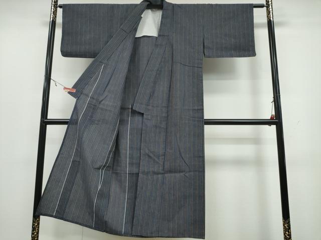平和屋着物∴夏物　阿波しじら織　浴衣　縞　綿　逸品　CAAY4648ng